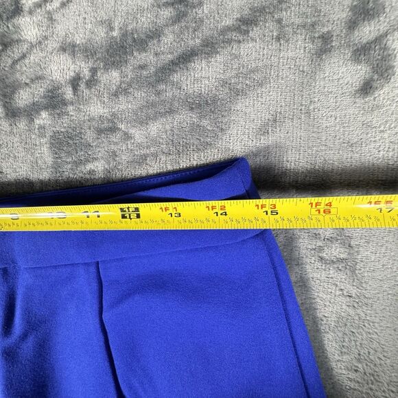 Mario Serrani Sz 6 A-Line Skirt Size 6 Blue Front Faux Pocket Zip Rayon Blend - Picture 7 of 8